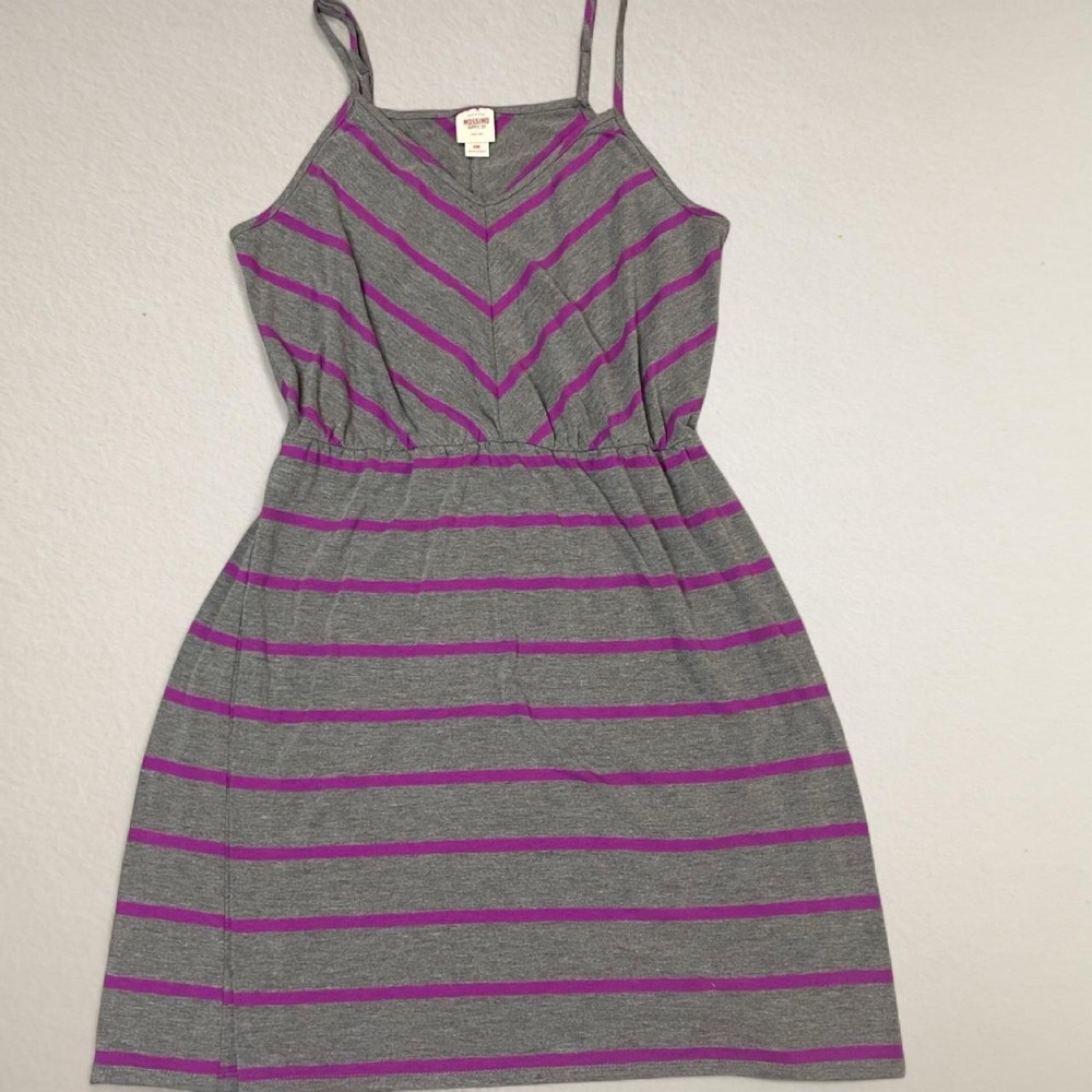 Mossimo Supply Co. Purple & Gray Striped midi dress